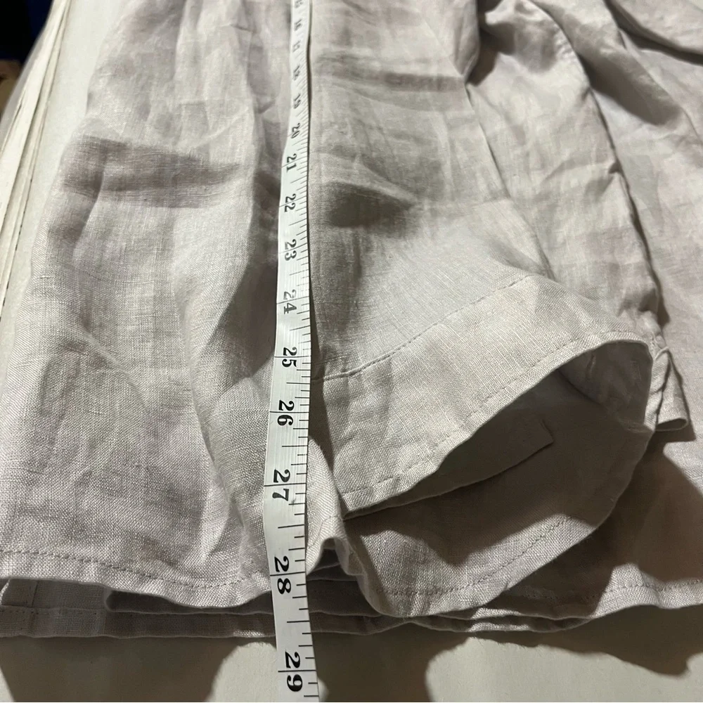 J. Jill Love Linen 100% Linen Light Gray Silver Button Down Shirt - Picture 10 of 10